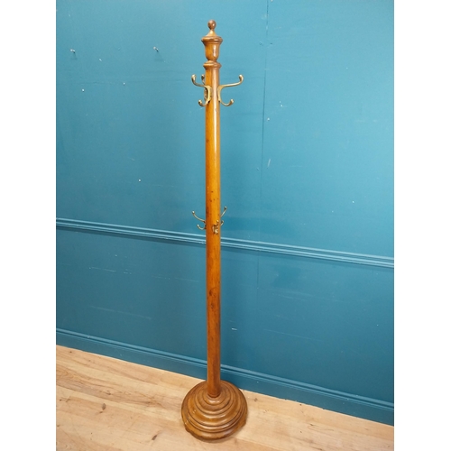 427 - Early 20th C. oak hat and coat stand. {195 cm H x 36 cm Dia.}.