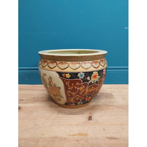 450 - Decorative ceramic jardiniere. {30 cm H x 38 cm Dia.}.