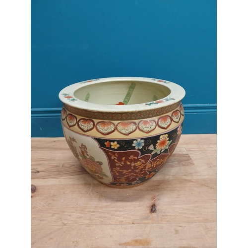 450 - Decorative ceramic jardiniere. {30 cm H x 38 cm Dia.}.