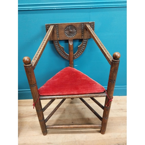 468 - Pair of 19th C. carved oak chairs in the Gothic style. {84 cm H x 56 cm W x 49 m W}.