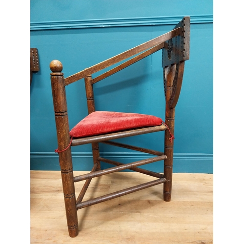 468 - Pair of 19th C. carved oak chairs in the Gothic style. {84 cm H x 56 cm W x 49 m W}.