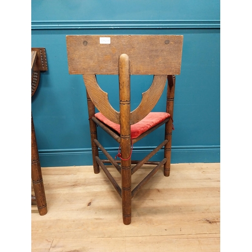 468 - Pair of 19th C. carved oak chairs in the Gothic style. {84 cm H x 56 cm W x 49 m W}.