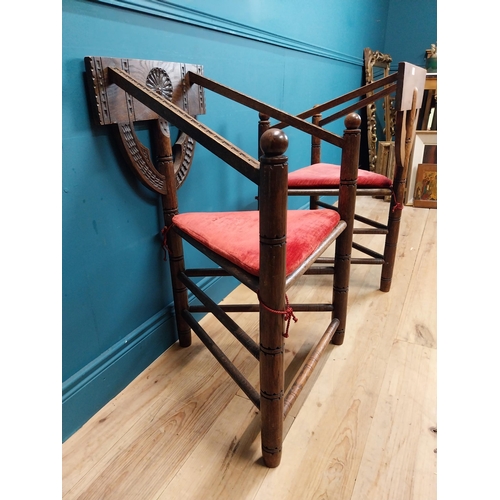 468 - Pair of 19th C. carved oak chairs in the Gothic style. {84 cm H x 56 cm W x 49 m W}.