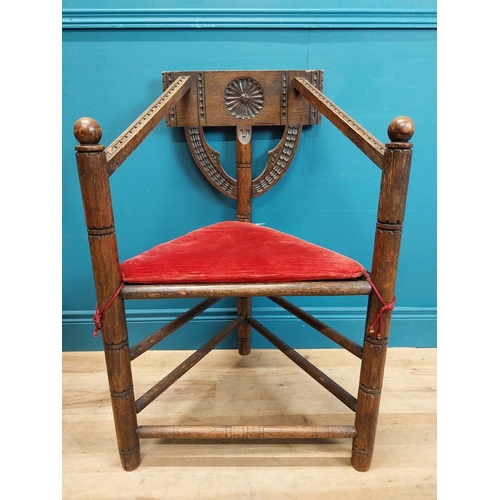 468 - Pair of 19th C. carved oak chairs in the Gothic style. {84 cm H x 56 cm W x 49 m W}.