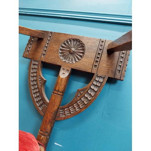 468 - Pair of 19th C. carved oak chairs in the Gothic style. {84 cm H x 56 cm W x 49 m W}.