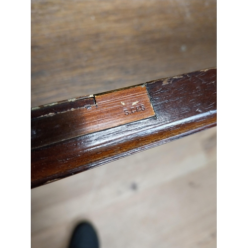 479 - Edwardian style Ladies' desk with tooled leather top with long drawer and four short drawers on cabr... 