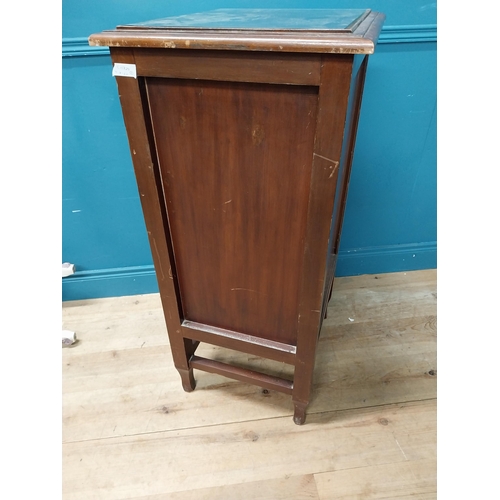 485 - Edwardian mahogany office cabinet with six drawers on square legs. {108 cm H x 50 cm W x 58 cm D}.