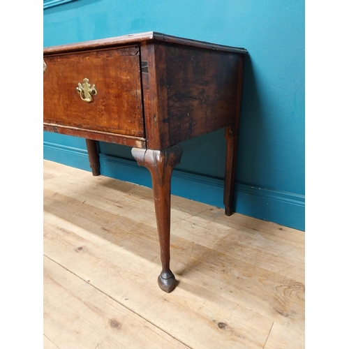 518 - 18th C. Irish oak side table with single long drawer in frieze. {71 cm H x 102 cm W x 54 cm D}.