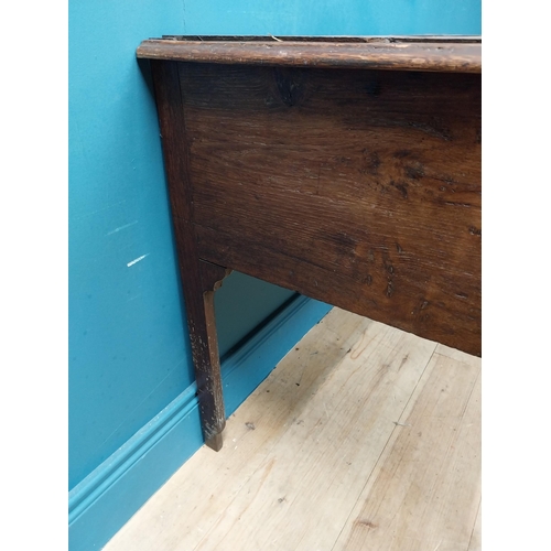 518 - 18th C. Irish oak side table with single long drawer in frieze. {71 cm H x 102 cm W x 54 cm D}.