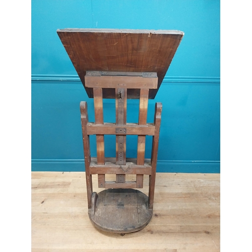 521 - Early 20th C. pine Architect's desk. {140 cm H x 50 cm W x 60 cm D}.