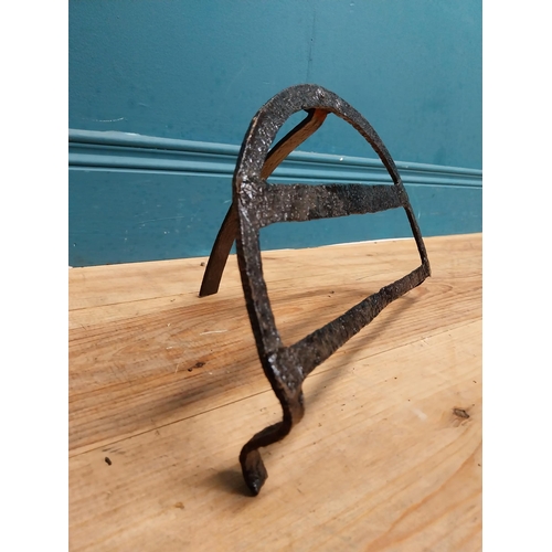 522 - 19th C. Irish wrought iron hardening stand. {22 cm H x 35 cm W x 21 cm D}.