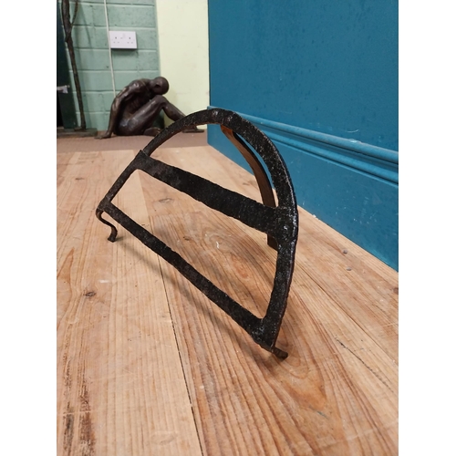 522 - 19th C. Irish wrought iron hardening stand. {22 cm H x 35 cm W x 21 cm D}.