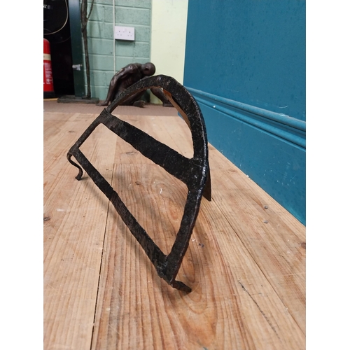 522 - 19th C. Irish wrought iron hardening stand. {22 cm H x 35 cm W x 21 cm D}.