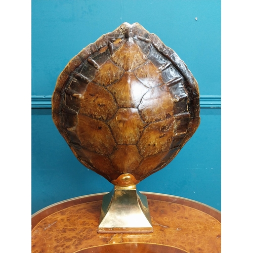 527 - Early 20th C. tortoise shell and brass designer table lamp. {50 cm H x 40 cm W x 15 cm D}