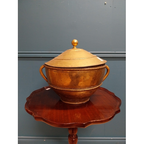 530 - Victorian brass coal box. {38 cm H x 42 cm Dia.}.