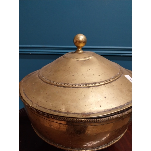 530 - Victorian brass coal box. {38 cm H x 42 cm Dia.}.