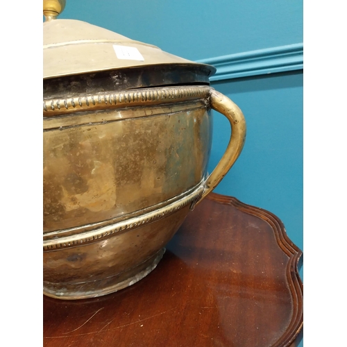 530 - Victorian brass coal box. {38 cm H x 42 cm Dia.}.