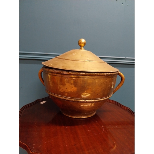 530 - Victorian brass coal box. {38 cm H x 42 cm Dia.}.