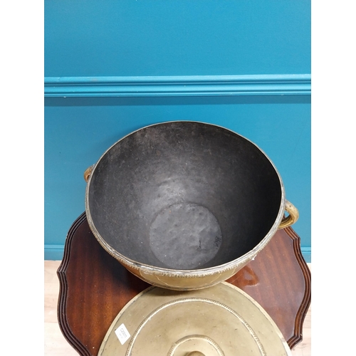 530 - Victorian brass coal box. {38 cm H x 42 cm Dia.}.