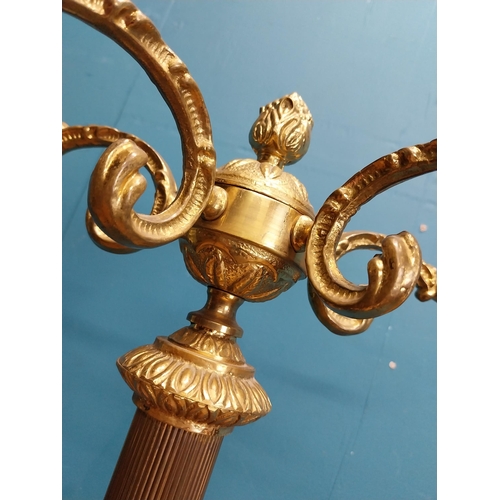 558 - Decorative brass hat and coat stand on three outswept feet. {170 cm H x 50 cm Dia}