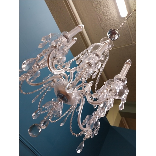 578 - Irish cut crystal ten branch chandelier. {120 cm H x 70 cm Dia.}.