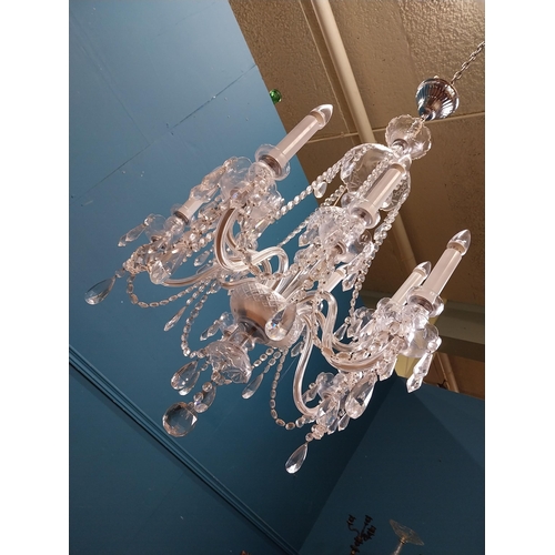 578 - Irish cut crystal ten branch chandelier. {120 cm H x 70 cm Dia.}.