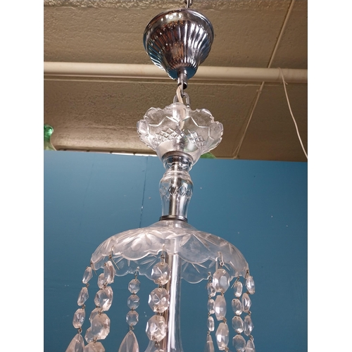 578 - Irish cut crystal ten branch chandelier. {120 cm H x 70 cm Dia.}.