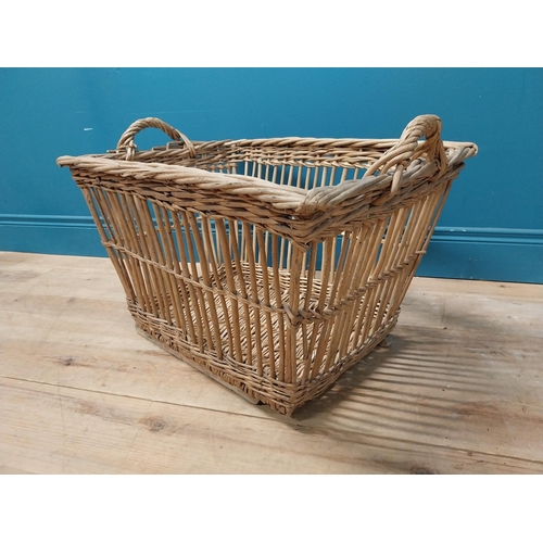 581 - Early 20th C. wicker basket. {45 cm H x 70 cm W x 50 cm D}.