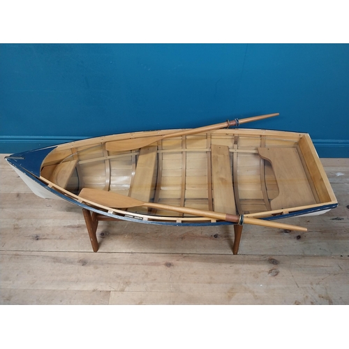 589 - Unusual coffee table in the form of a Boat. {40 cm H x 142 cm W  x 70 cm D}.