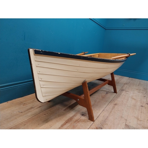 589 - Unusual coffee table in the form of a Boat. {40 cm H x 142 cm W  x 70 cm D}.