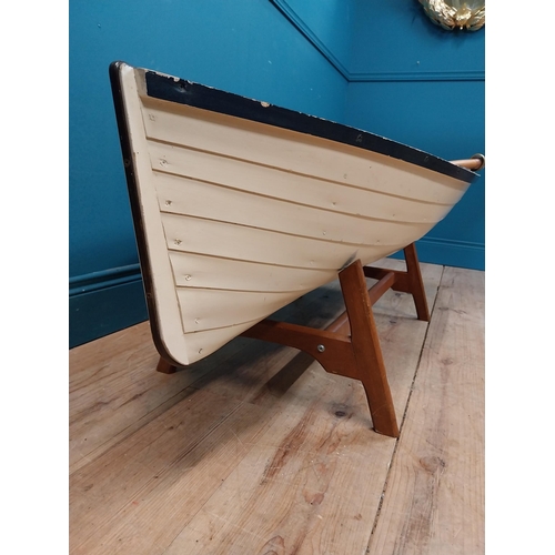 589 - Unusual coffee table in the form of a Boat. {40 cm H x 142 cm W  x 70 cm D}.