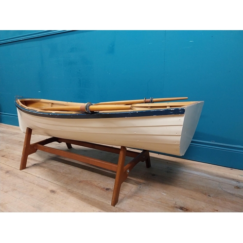 589 - Unusual coffee table in the form of a Boat. {40 cm H x 142 cm W  x 70 cm D}.