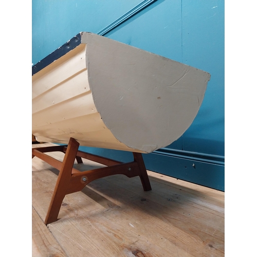 589 - Unusual coffee table in the form of a Boat. {40 cm H x 142 cm W  x 70 cm D}.