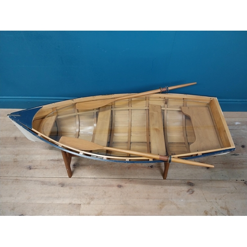 589 - Unusual coffee table in the form of a Boat. {40 cm H x 142 cm W  x 70 cm D}.