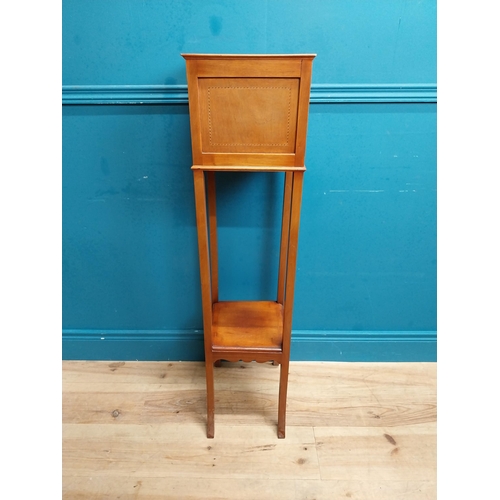 590 - Edwardian mahogany jardiniere stand. {109 cm H x 30 cm W x 30 cm D}.