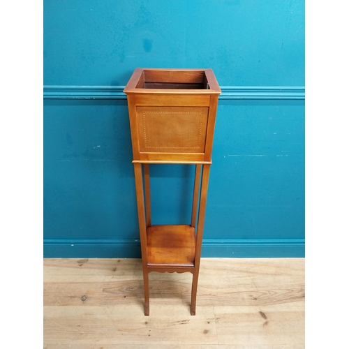 590 - Edwardian mahogany jardiniere stand. {109 cm H x 30 cm W x 30 cm D}.