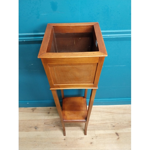 590 - Edwardian mahogany jardiniere stand. {109 cm H x 30 cm W x 30 cm D}.