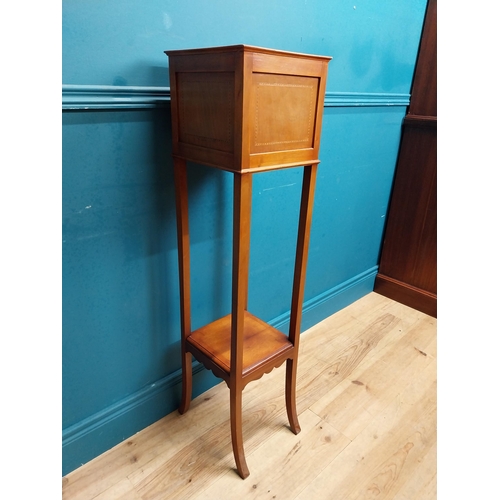 590 - Edwardian mahogany jardiniere stand. {109 cm H x 30 cm W x 30 cm D}.