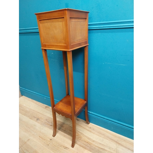 590 - Edwardian mahogany jardiniere stand. {109 cm H x 30 cm W x 30 cm D}.