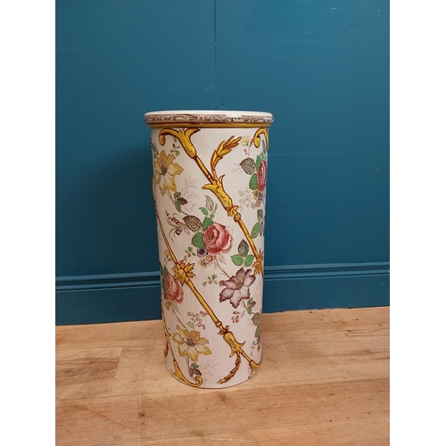 598 - Decorative ceramic stick stand. {57 cm H x 26 cm Dia.}.