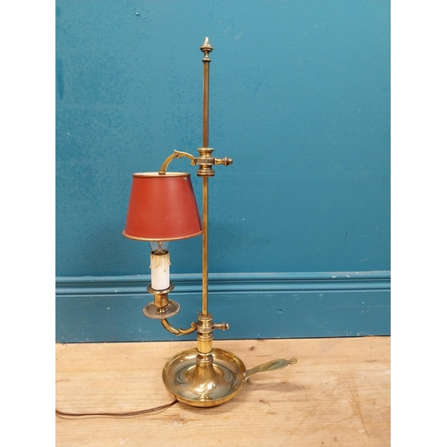 612 - 19th C. brass student's lamp. {56 cm H x 26 cm W x 15 cm D}.