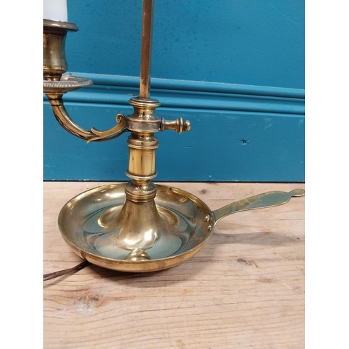 612 - 19th C. brass student's lamp. {56 cm H x 26 cm W x 15 cm D}.