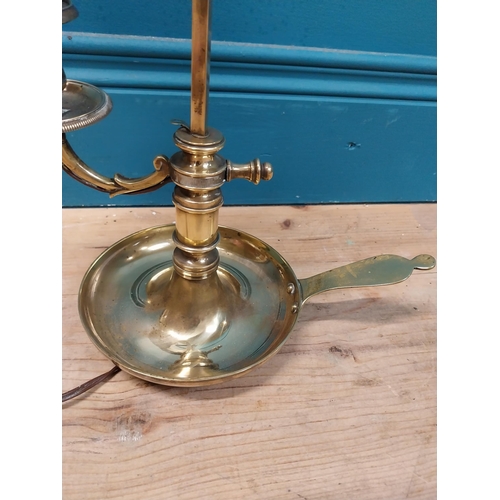 612 - 19th C. brass student's lamp. {56 cm H x 26 cm W x 15 cm D}.