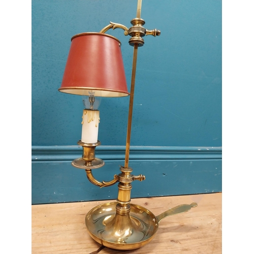 612 - 19th C. brass student's lamp. {56 cm H x 26 cm W x 15 cm D}.