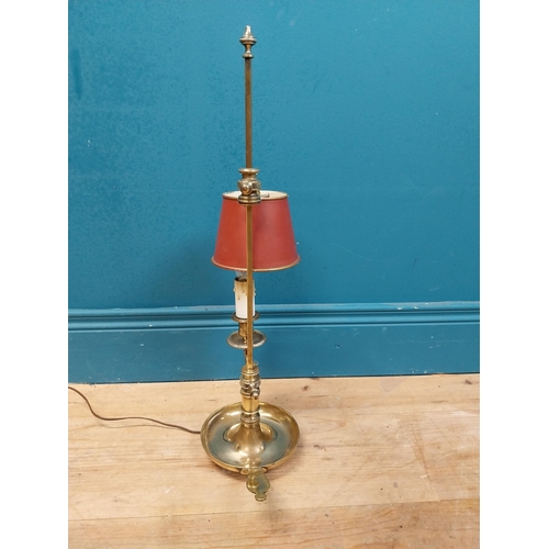 612 - 19th C. brass student's lamp. {56 cm H x 26 cm W x 15 cm D}.