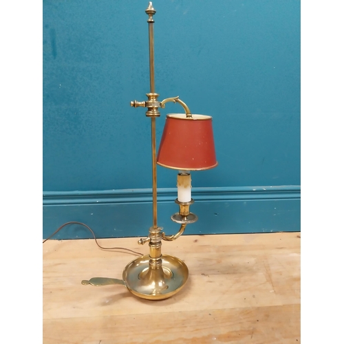 612 - 19th C. brass student's lamp. {56 cm H x 26 cm W x 15 cm D}.