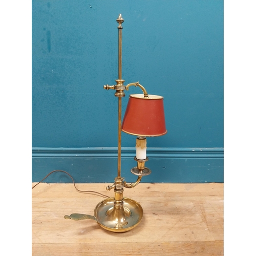 612 - 19th C. brass student's lamp. {56 cm H x 26 cm W x 15 cm D}.