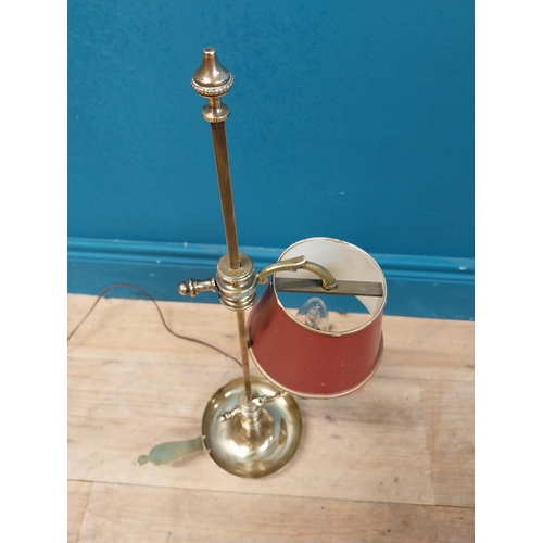 612 - 19th C. brass student's lamp. {56 cm H x 26 cm W x 15 cm D}.