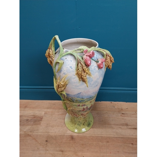 623 - Decorative ceramic vase. {64 cm H x 34 cm Dia.}.