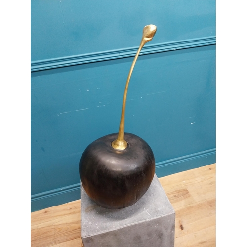 631 - Exceptional quality bronze sculpture of a Cherry on slate base. {112 cm H x 40 cm W x 40 cm D} inclu... 